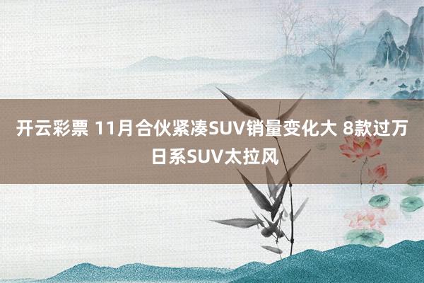 开云彩票 11月合伙紧凑SUV销量变化大 8款过万 日系SUV太拉风