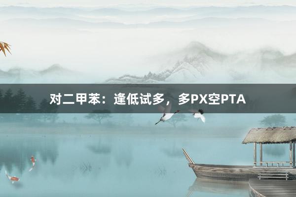 对二甲苯：逢低试多，多PX空PTA