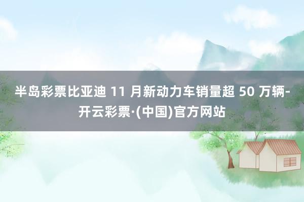 半岛彩票比亚迪 11 月新动力车销量超 50 万辆-开云彩票·(中国)官方网站