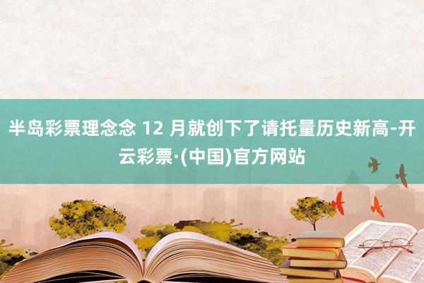 半岛彩票理念念 12 月就创下了请托量历史新高-开云彩票·(中国)官方网站