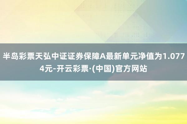 半岛彩票天弘中证证券保障A最新单元净值为1.0774元-开云彩票·(中国)官方网站